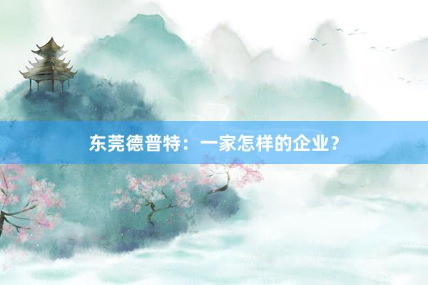 东莞德普特：一家怎样的企业？