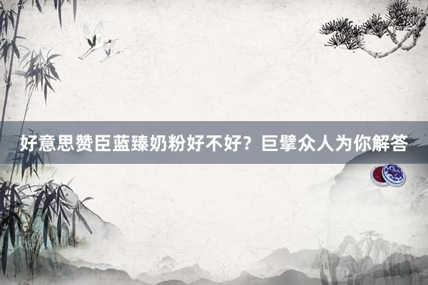 好意思赞臣蓝臻奶粉好不好？巨擘众人为你解答