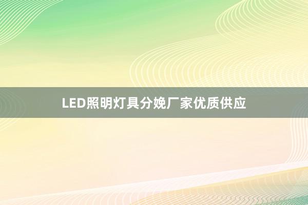 LED照明灯具分娩厂家优质供应